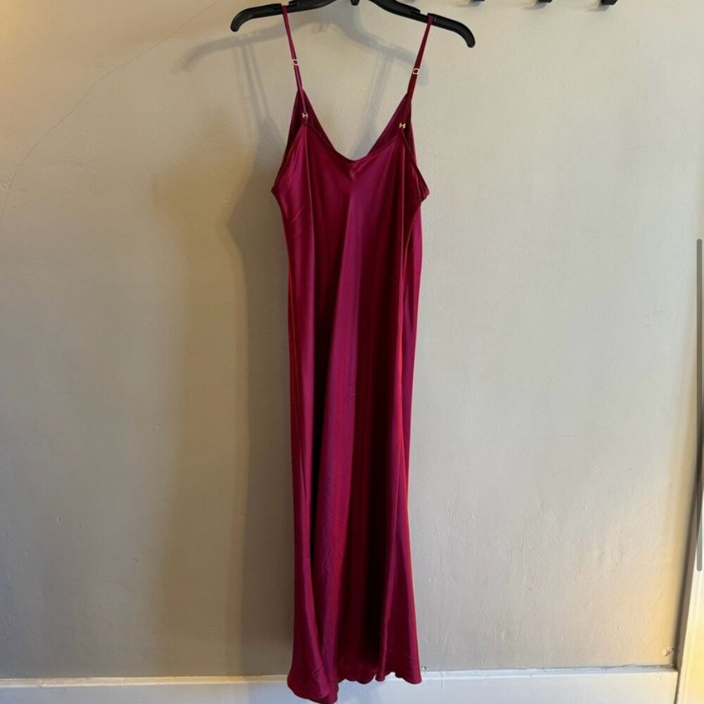 Gorgeous Deep RED Sand-washed Silk dress. Size XL. - Picture 5 of 6